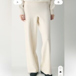 Aritzia Wilfred Free Cream Wide-Leg Lounge Souvenir Pants